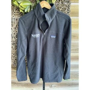 Patagonia Men's Micro D 1/4-Zip Pullover in black with embroidered Medium